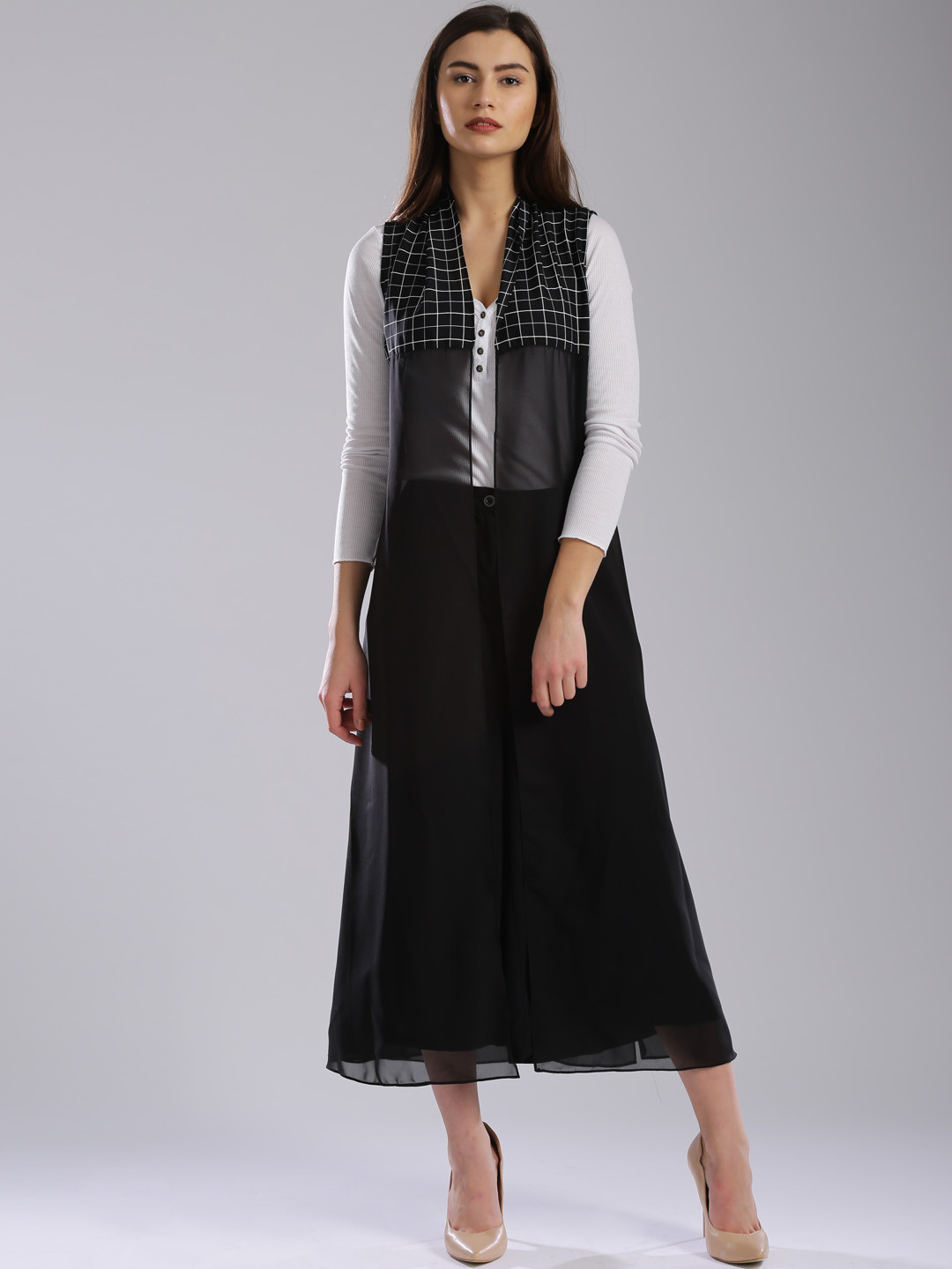 black polyester shrug