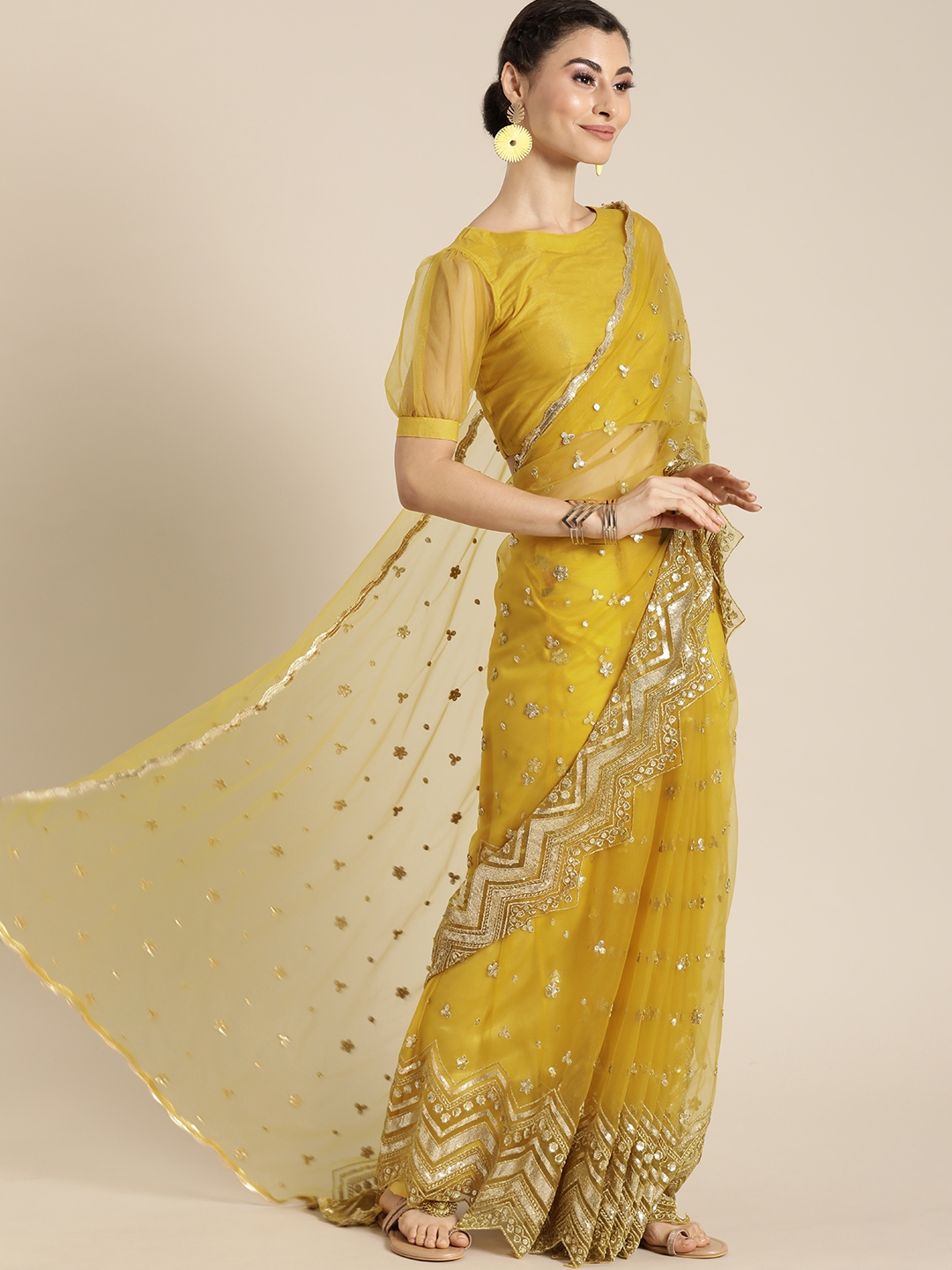 Myntra net clearance saree