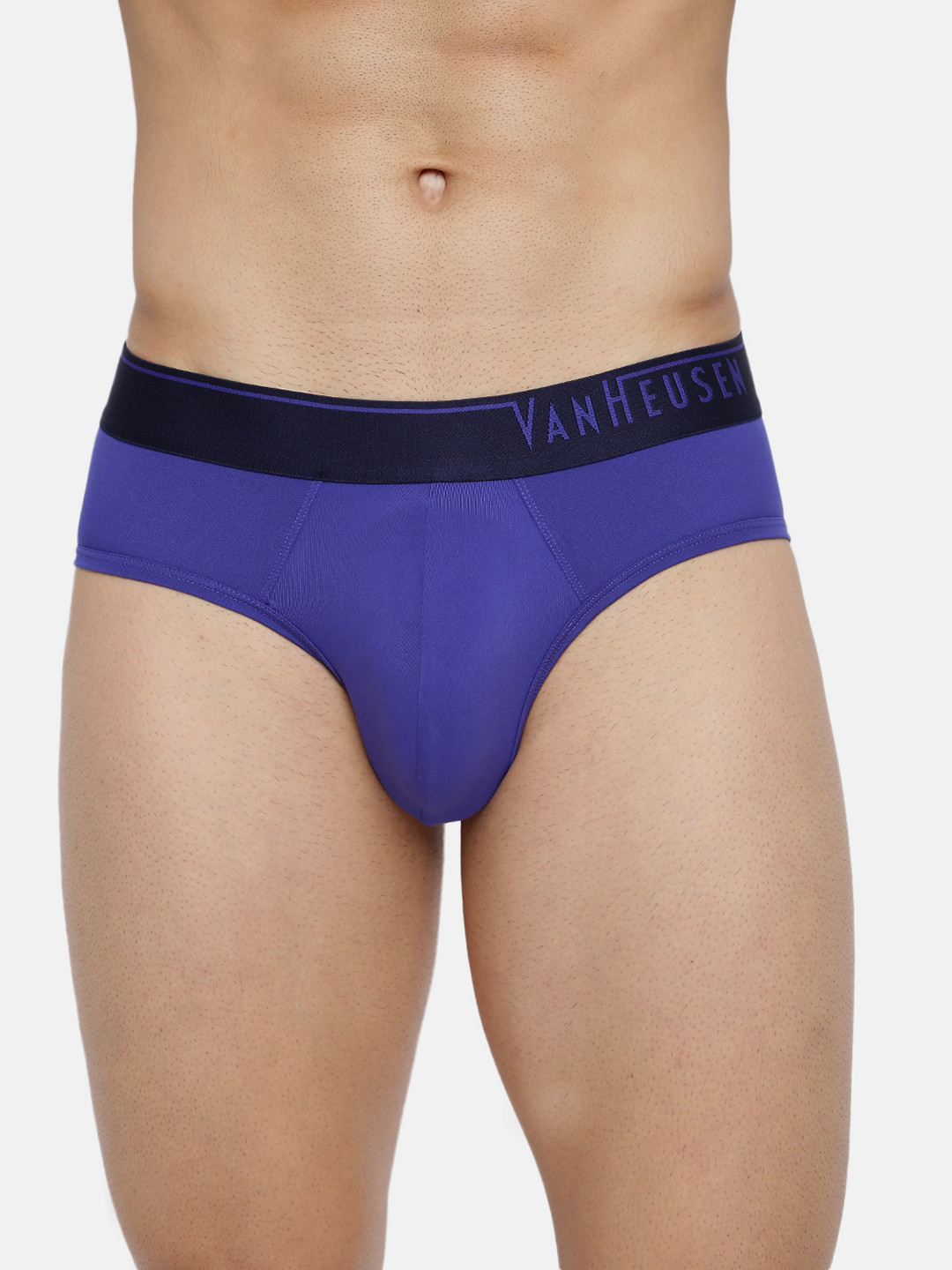 Van Heusen Innerwear Men Royal Blue Solid 4 Way Stretch Body Defining Fit Brief 30007