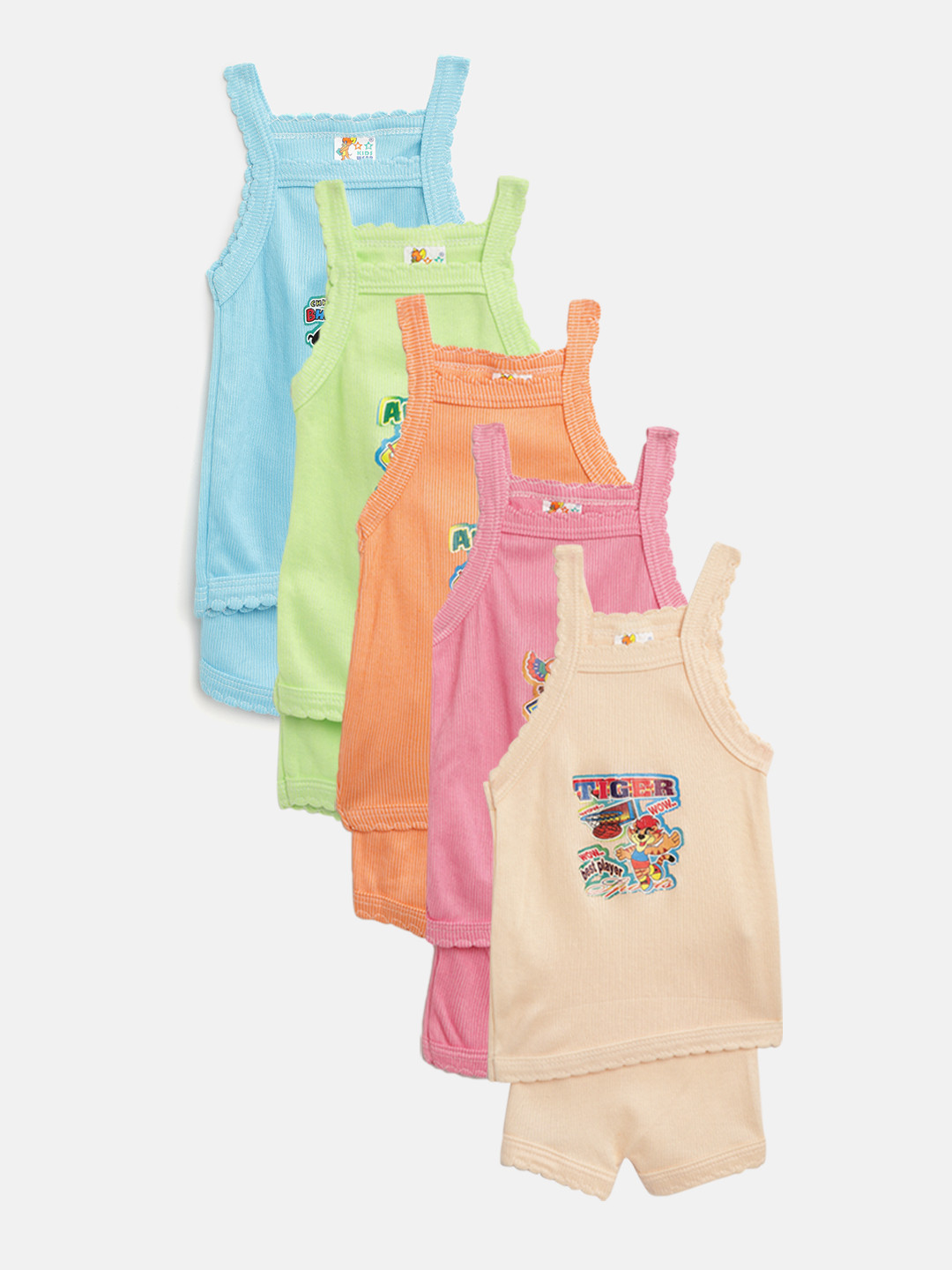 MANZON Kids Pack of 5 Humour and Comic Print T-shirts with Shorts