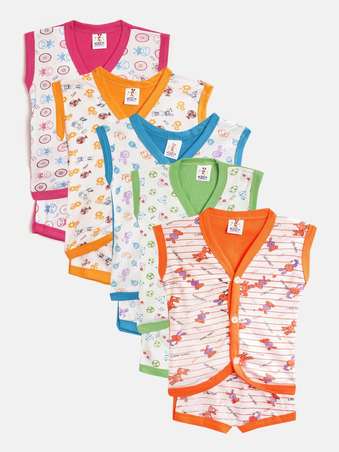 MANZON Kids Pack of 5 Printed Clothing Sets