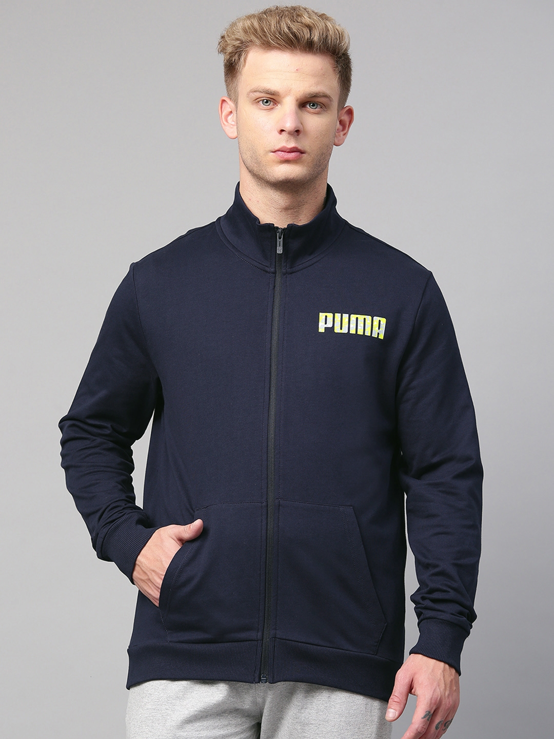 Puma Men Navy Camo Full Zip Sweatshirt