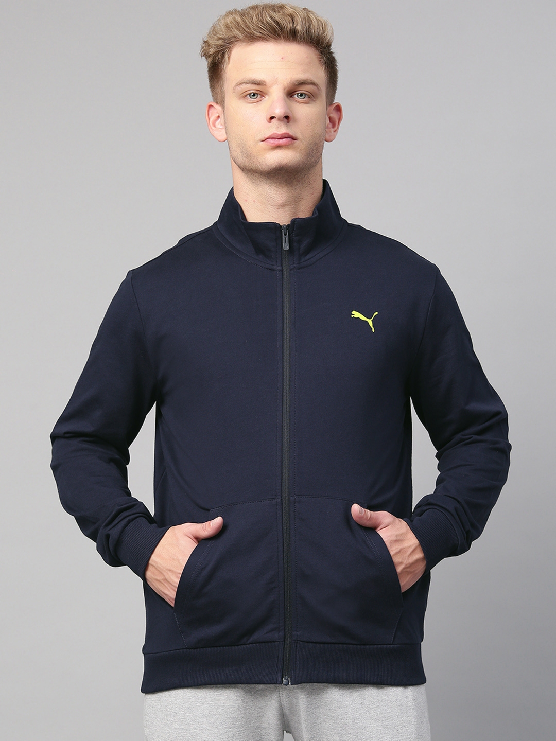 Puma Men Navy Camo Box Graphic Full Zip Sweatshirt