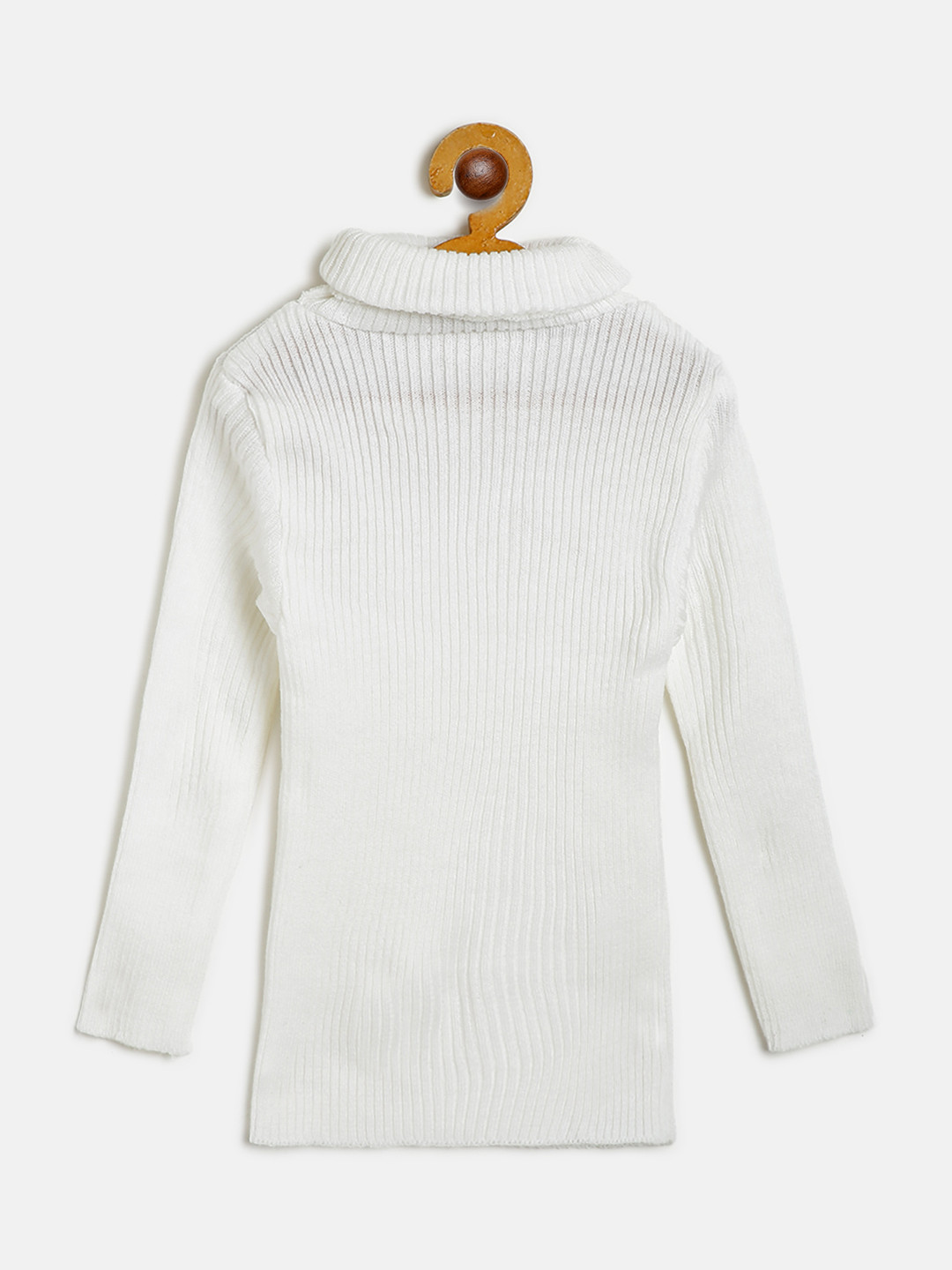 AD & AV Boys White Ribbed Woollen Pullover