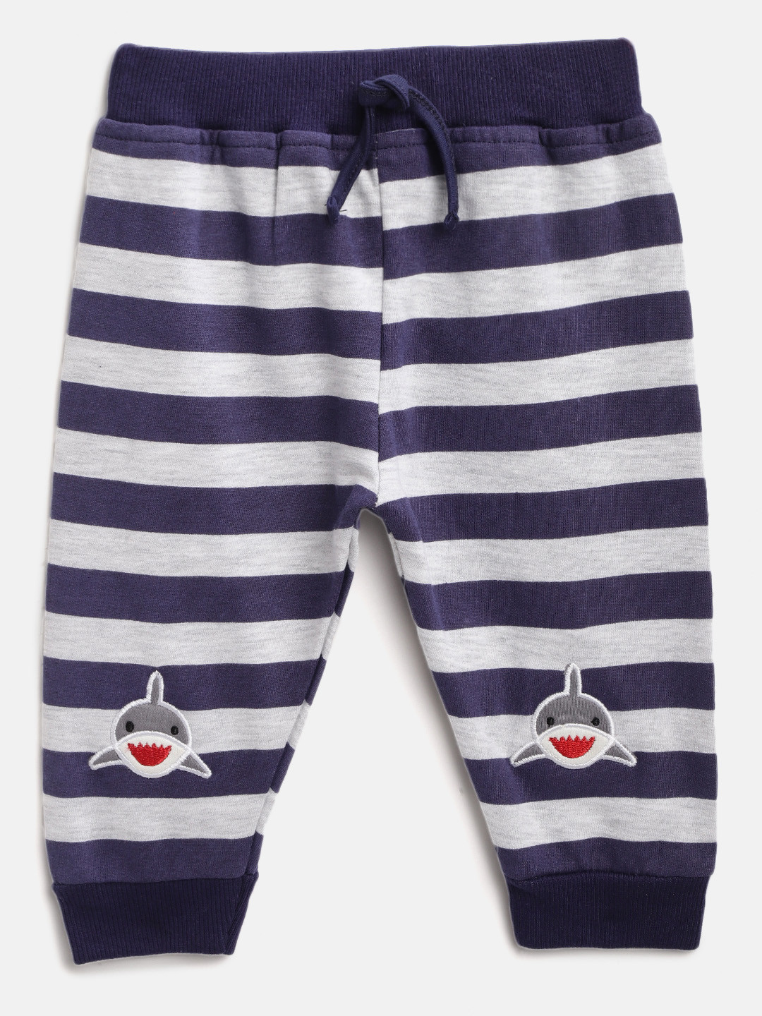 Moms Love Boys Navy & Grey Melange Striped Lounge Joggers