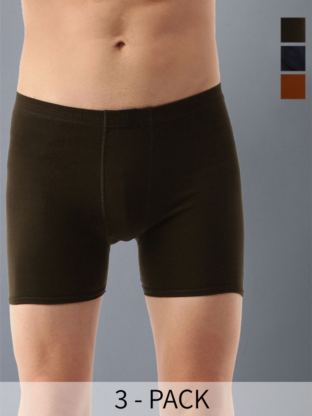 Dollar Lehar Mens Combed Cotton Trunk - Pack of 3 - Assorted
