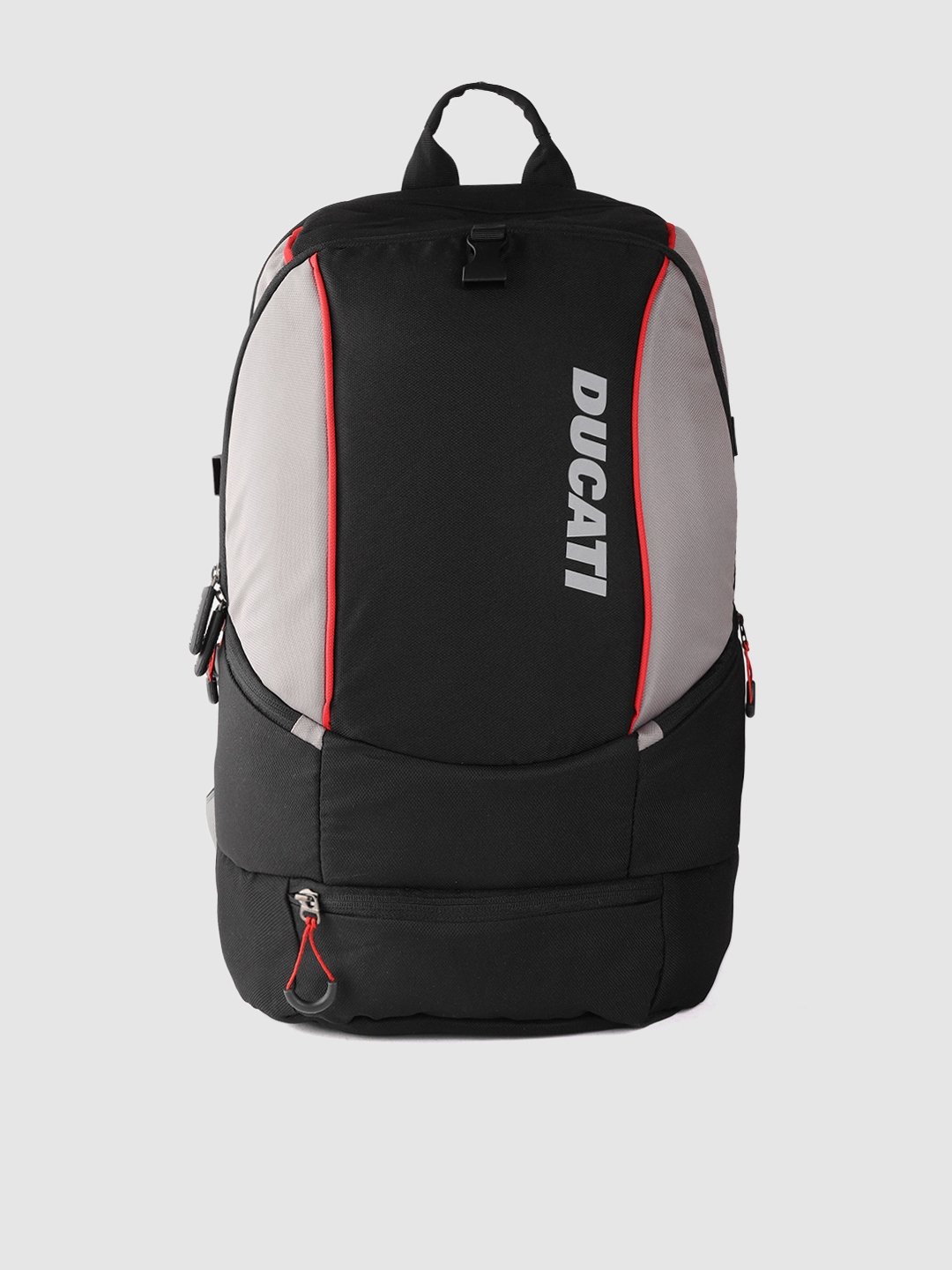 Buy Ducati Men Black Grey Colourblocked 16 Inch Laptop Backpack with Rain Cover Backpacks for Men 12656404 Myntra
