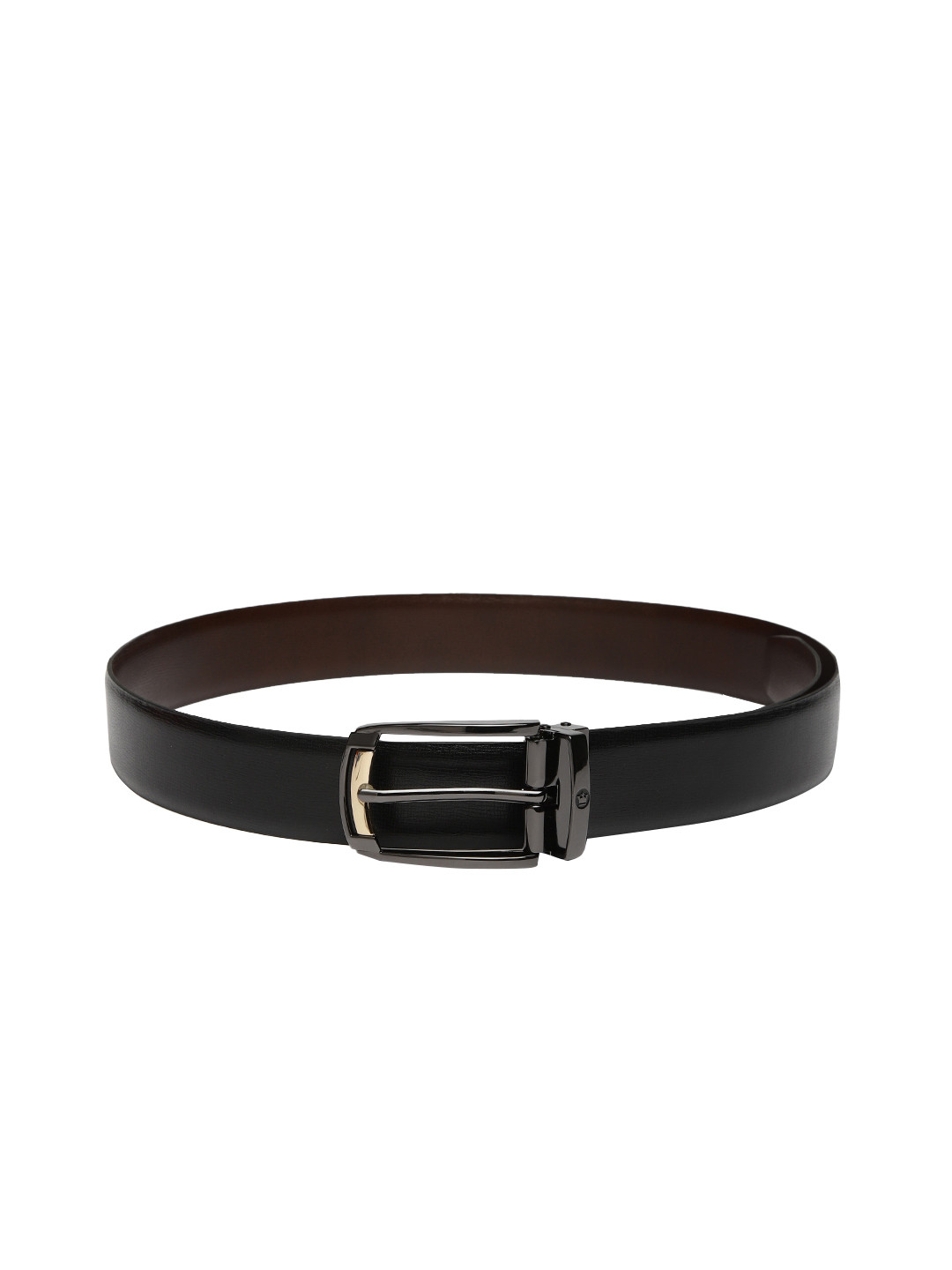 Louis Philippe Men Black & Brown Solid Reversible Leather Belt