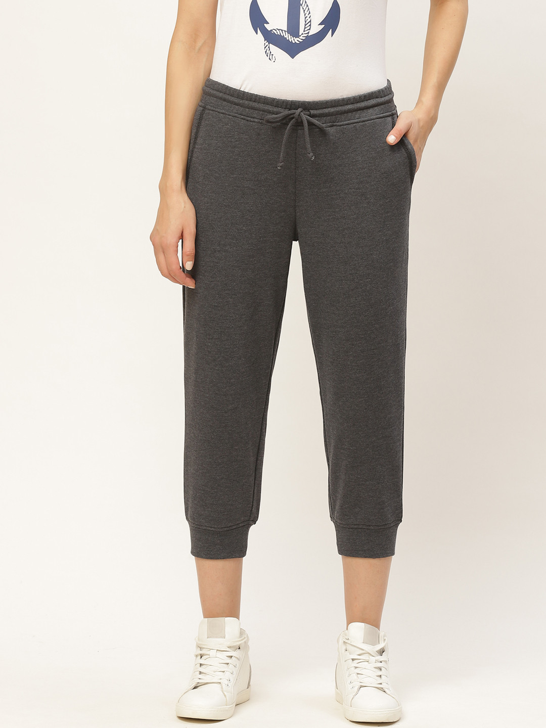 Rute Women Charcoal Grey Solid Track Pants