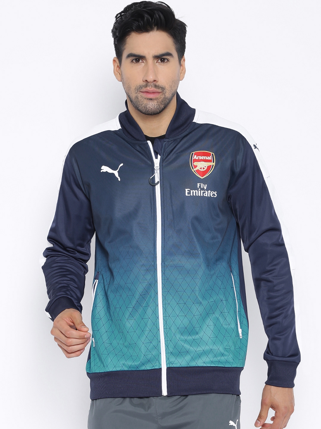 PUMA Navy Quilted Arsenal Stadium Track Jacket - for 1266882 | Myntra