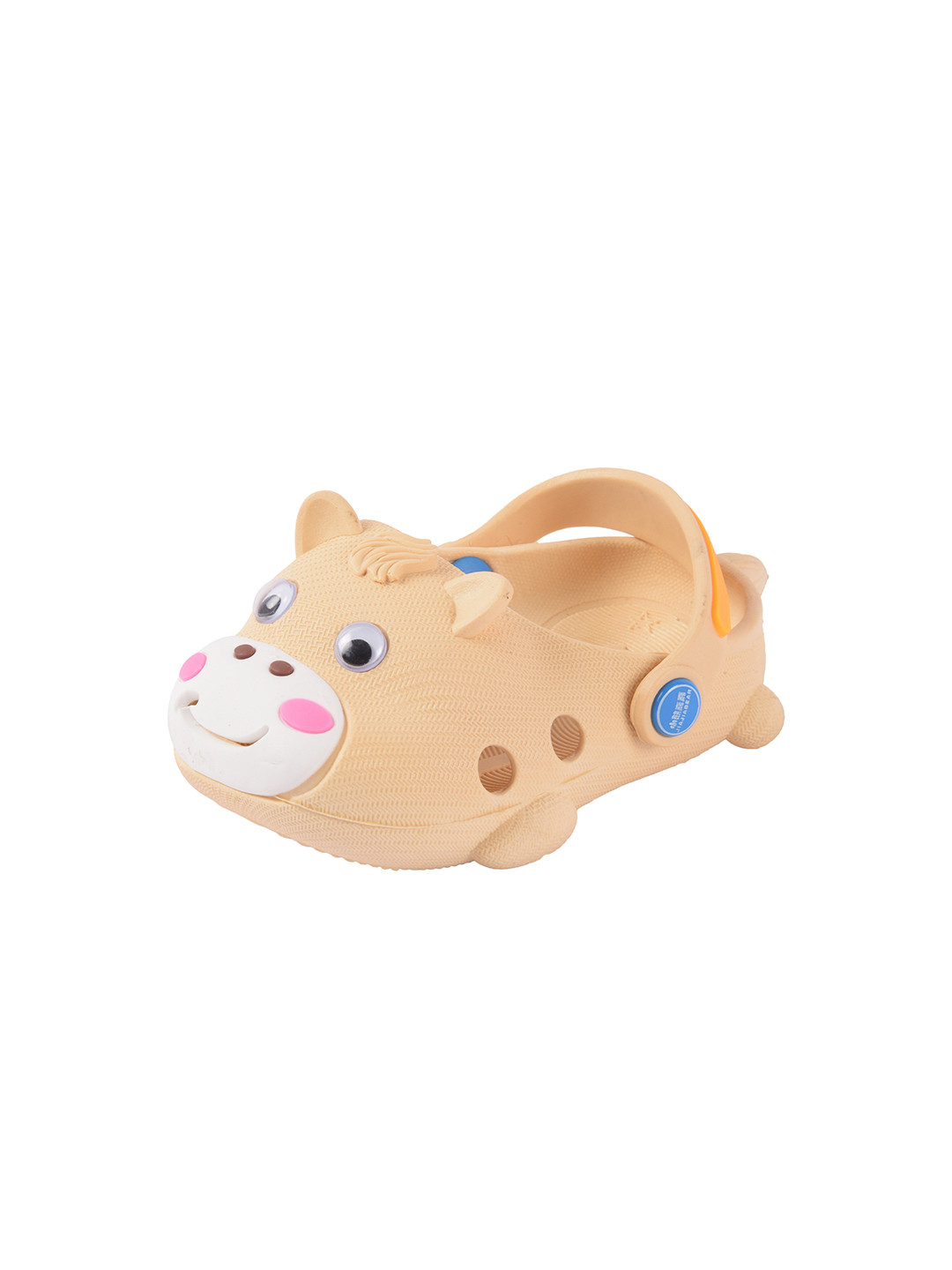 Yellow Bee Boys Beige Cow Pattern Clogs