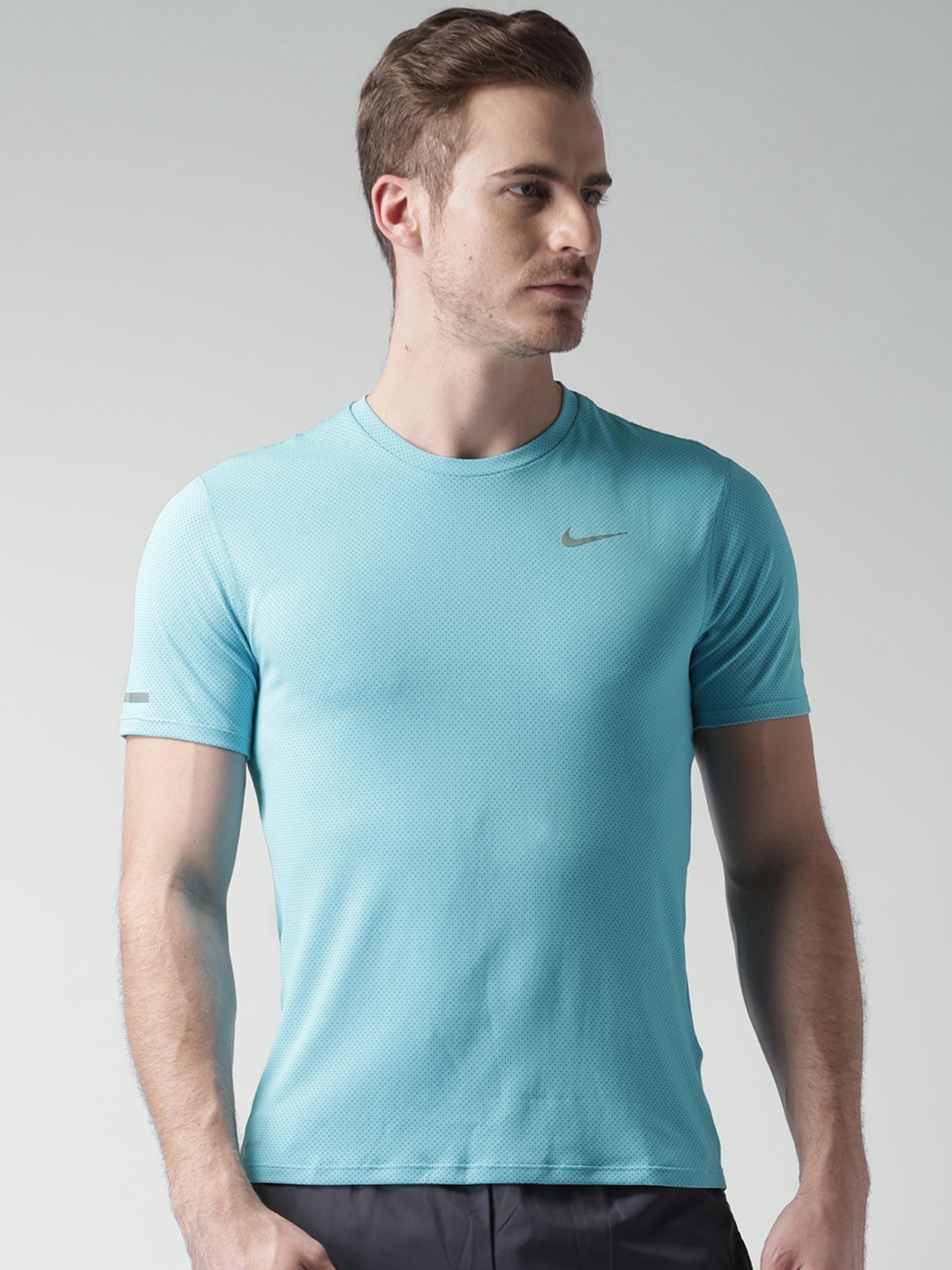 Nike Men's Contour Dri-fit Running Shirt in Blue for Men