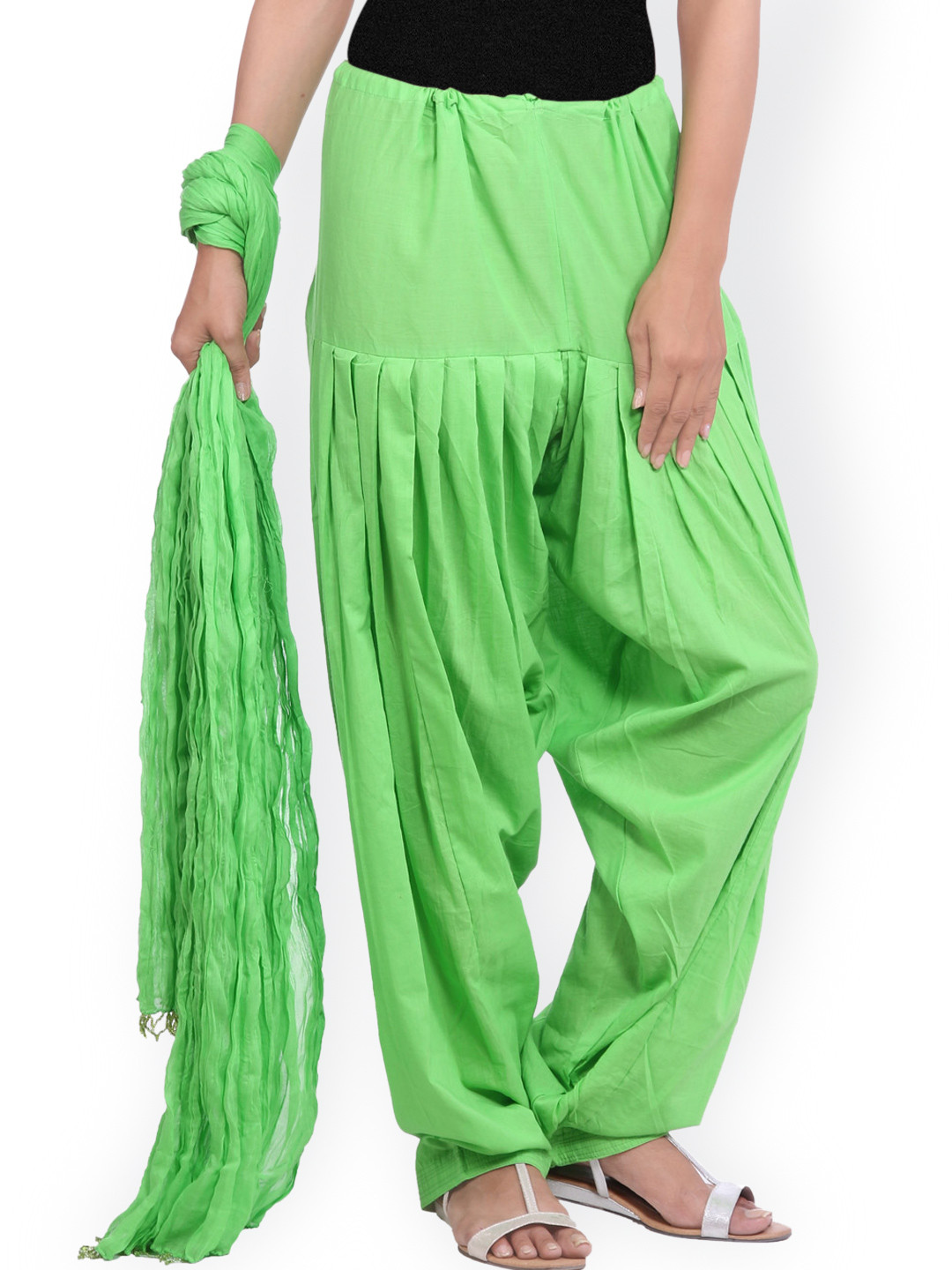 Jaipur Kurti Green Patiala and Dupatta
