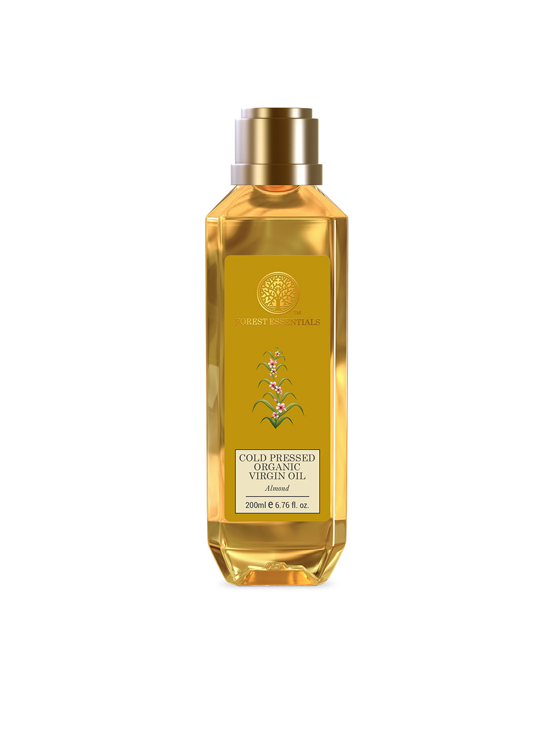 Forest Essentials Organic Cold Pressed Virgin Almond Oil For Hair & Skin - 200ml