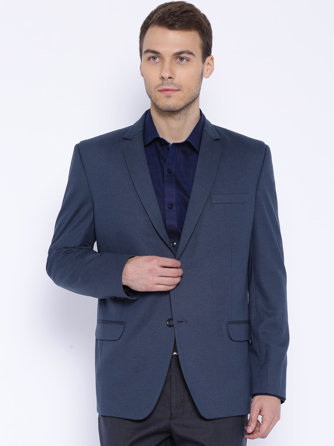 Four One Oh Blue Single-Breasted Blazer