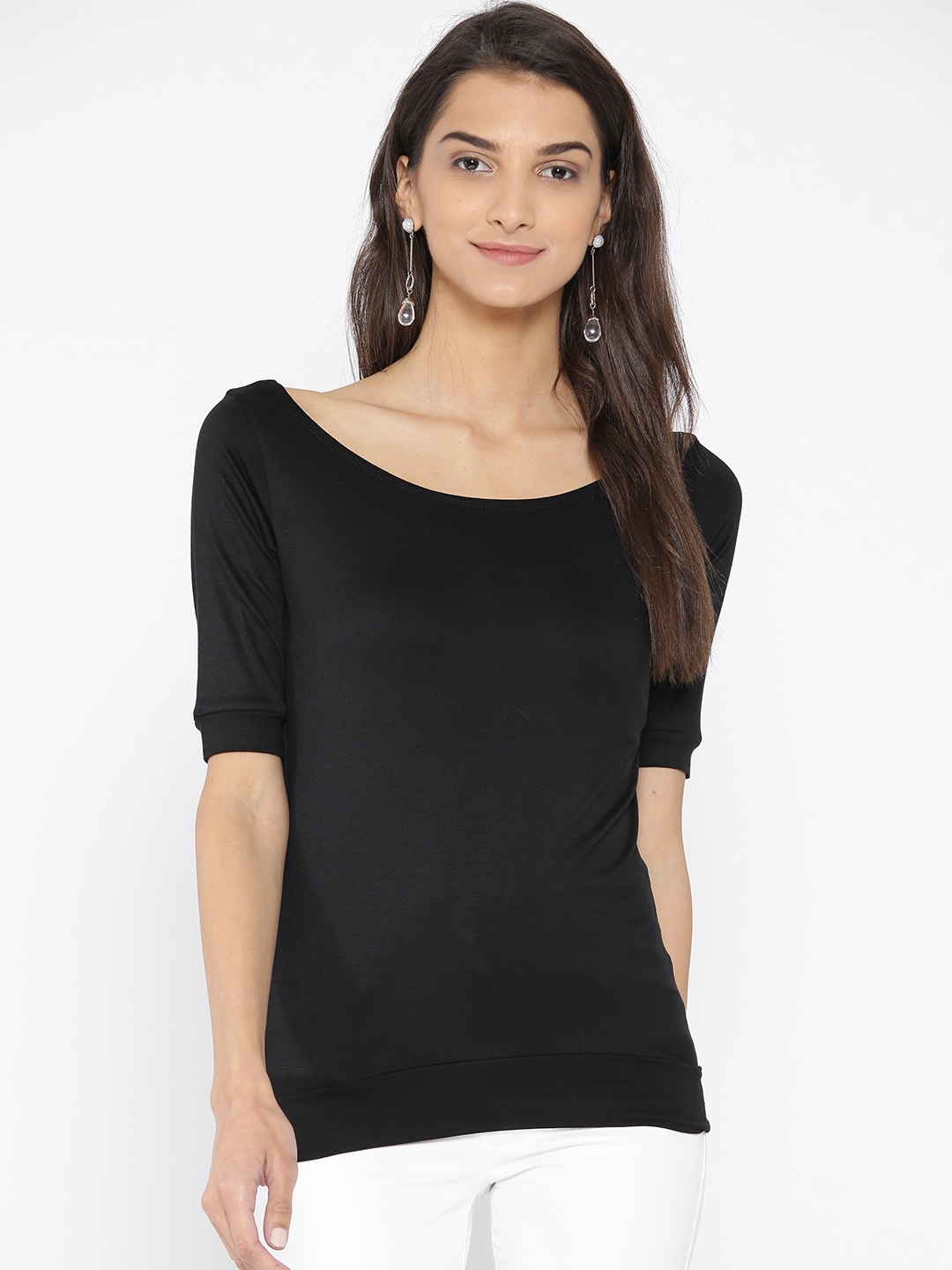 Cation Women Black Solid Top