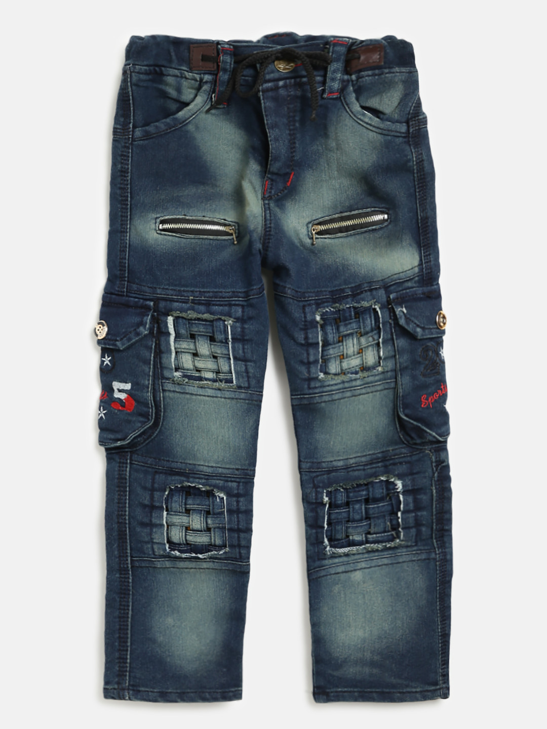 AD & AV Boys Navy Blue Regular Fit Mid-Rise Clean Look Non-Stretchable Jeans