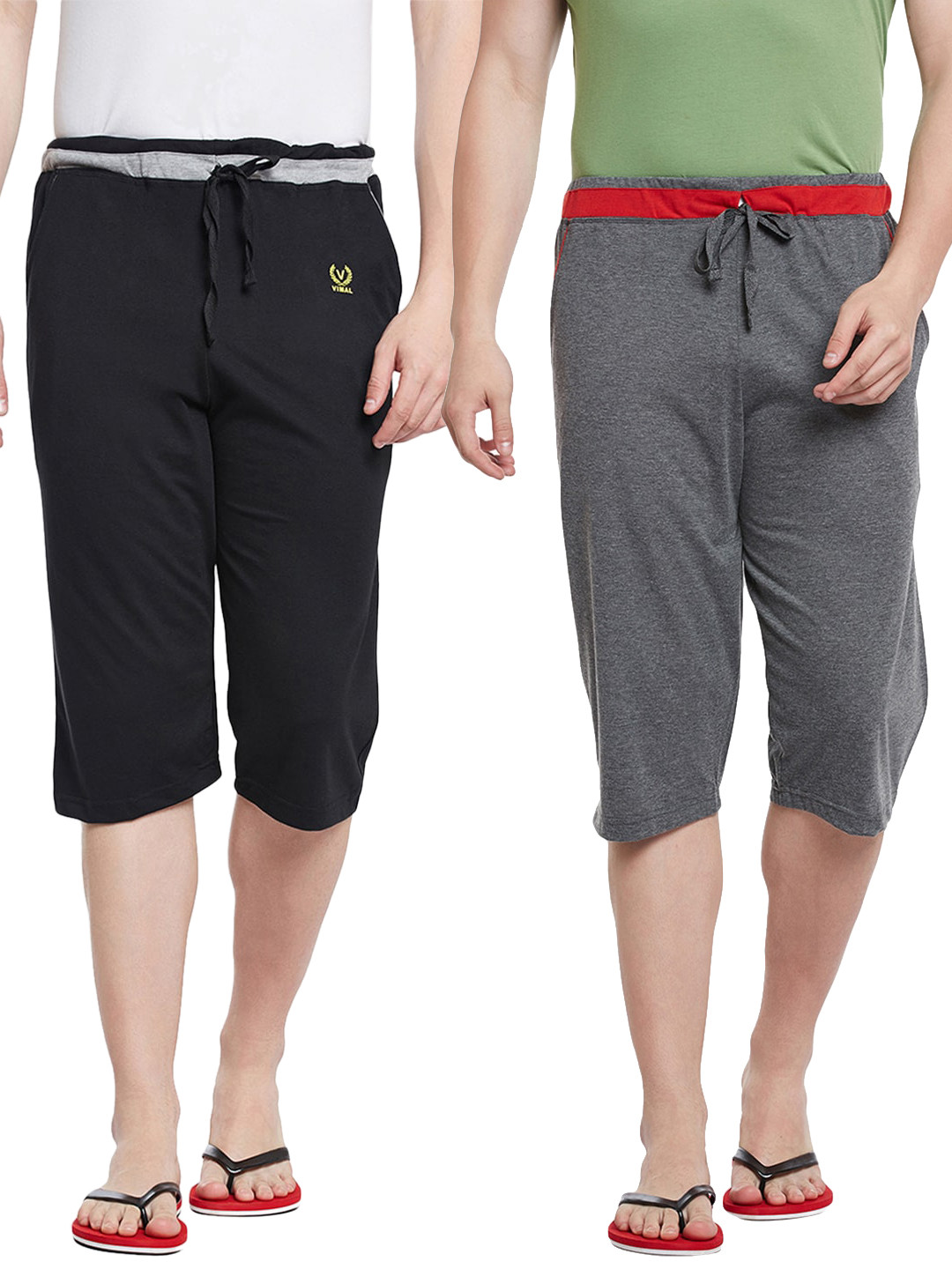MACK JONNEY Men Pack of 2 Solid Lounge Shorts