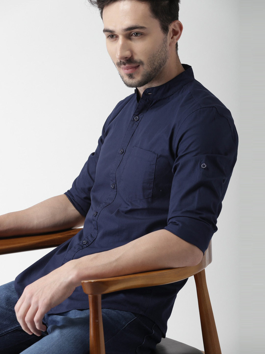 Highlander Blue Slim Fit Casual Shirt