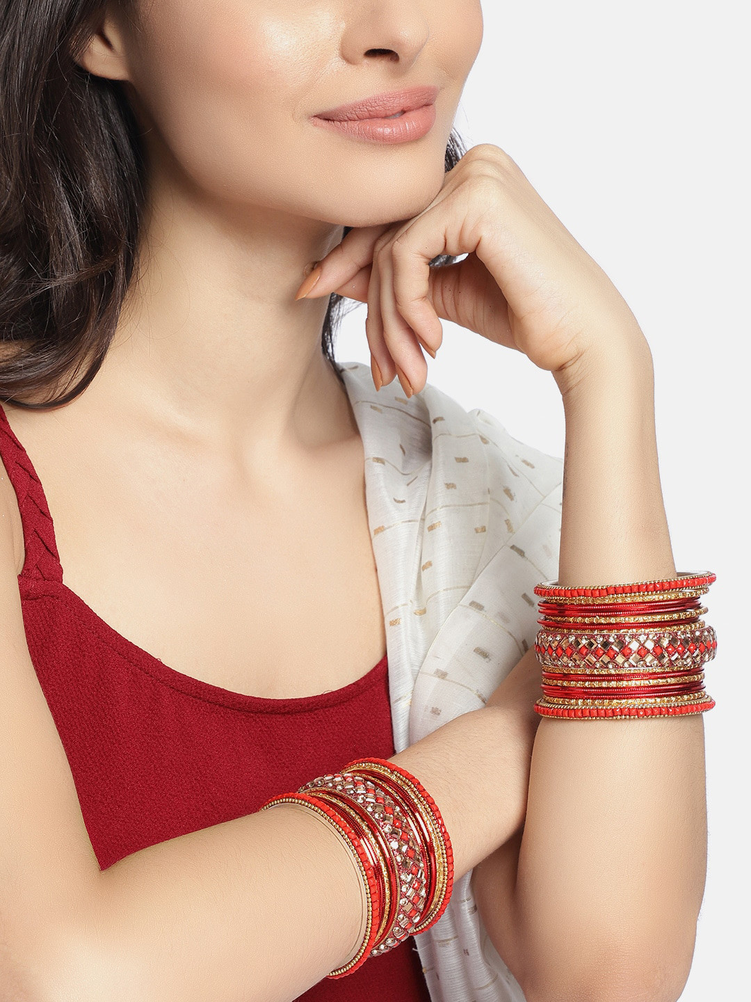 Peora Set of 30 Embellished Chura Chuda Bangle Set