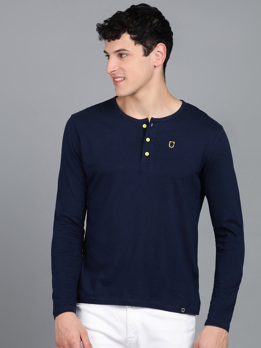 freecultr solid men's henley t shirt