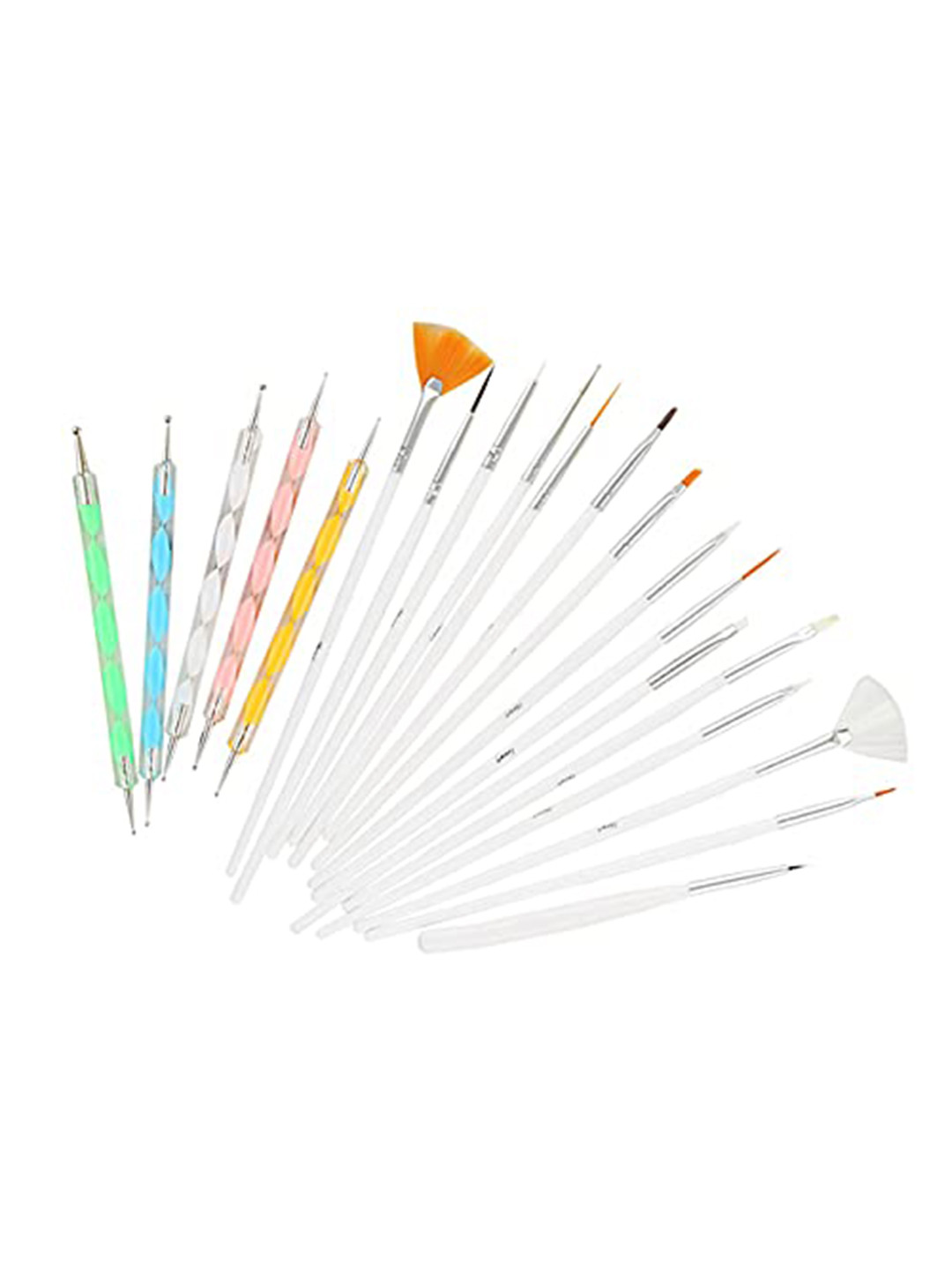 Beaute Secrets Set Of 20 Nail Dotting Marbleizing Tools & Nail Art Brush Set