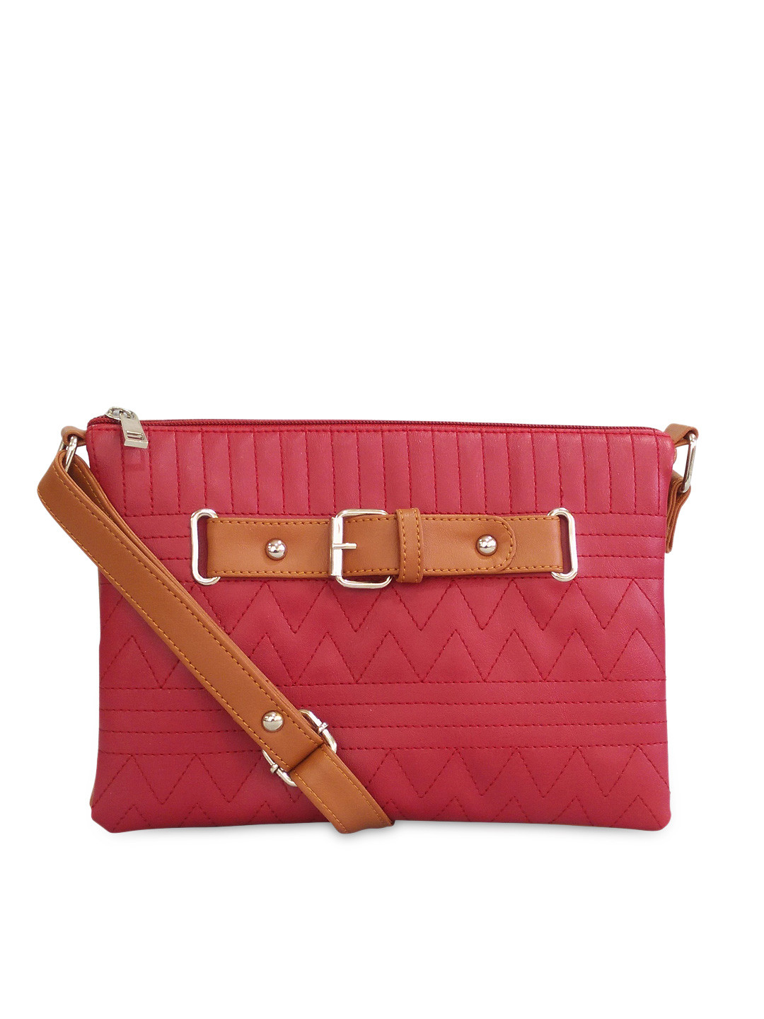 Buy Toteteca Red Tan Brown Sling Bag Handbags for Women - Main Image