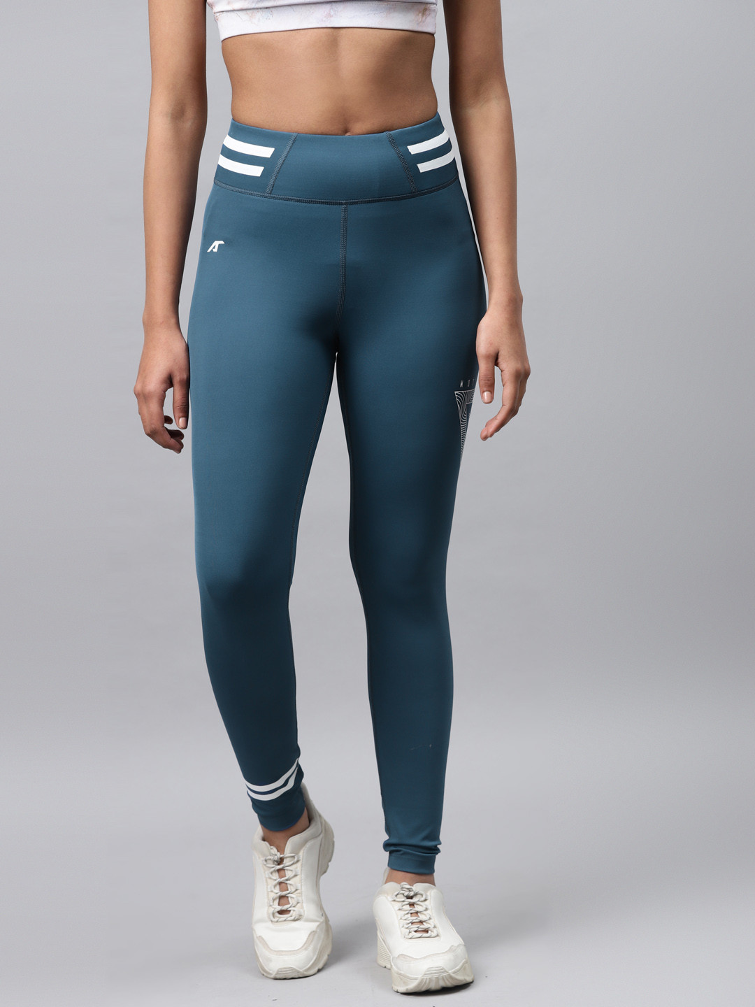 Alcis Women Blue Solid Tights