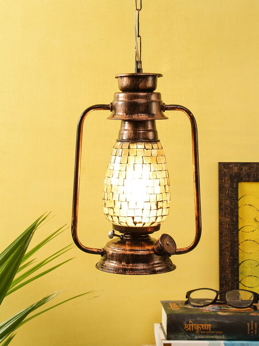 Devansh Brown Solid Traditional Ceiling Lantern