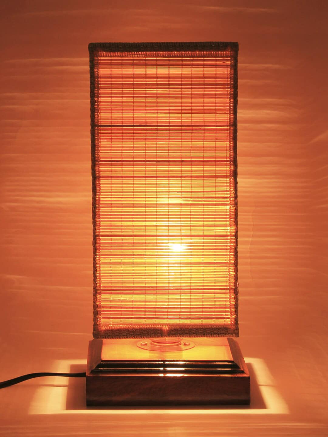 Devansh Brown Solid Bamboo Column Lamp