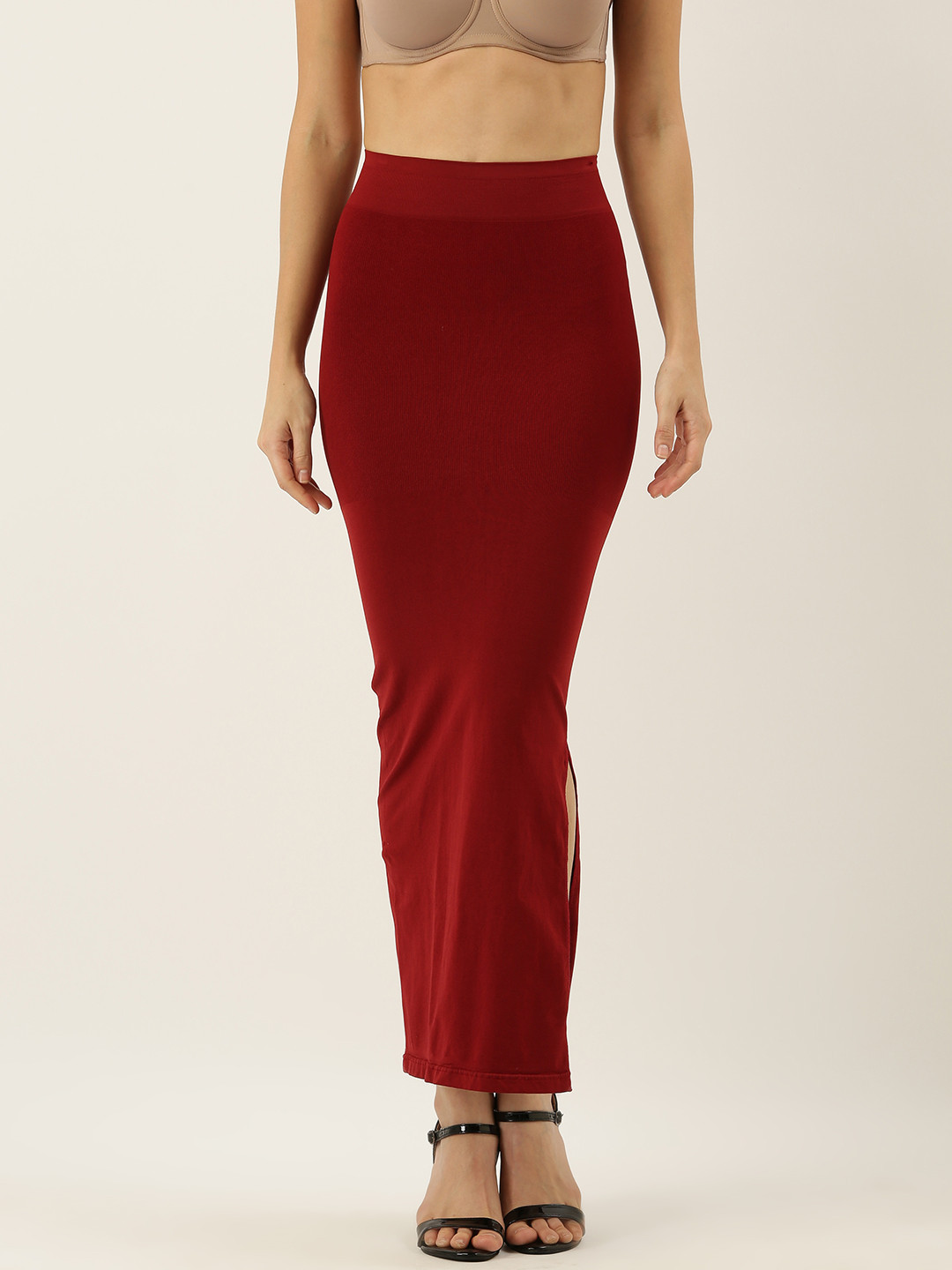 Amante Women Maroon Solid Saree Shapewear AMANSPWR44576600