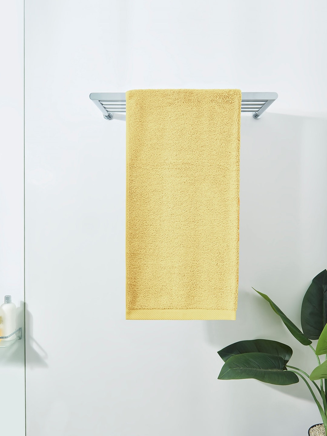 DDecor Unisex Yellow Solid 550 GSM Live Beautiful Bath Towel