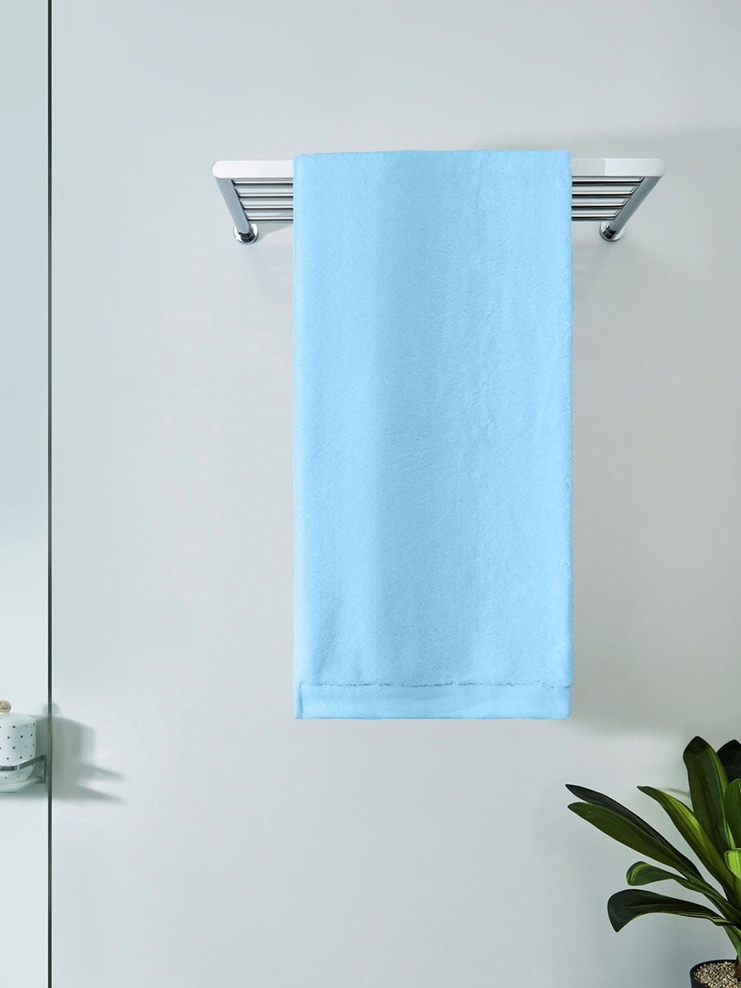 DDecor Unisex Blue Solid 600 GSM Live Beautiful Bath Towel