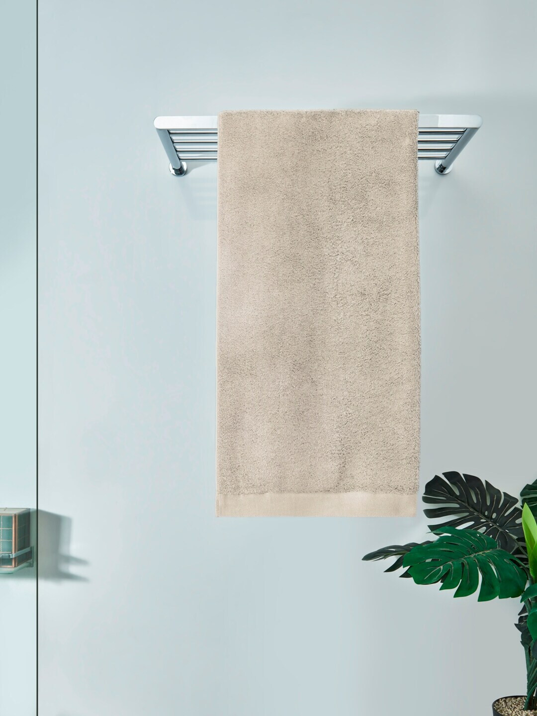 DDecor Unisex Beige Solid 600 GSM Live Beautiful Bath Towel