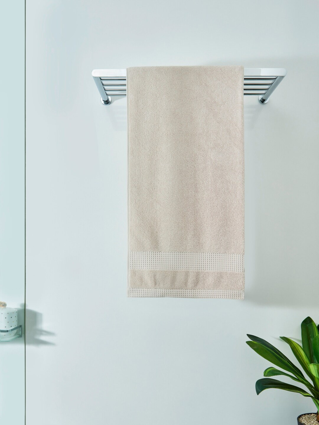 DDecor Unisex Beige Solid 500 GSM Live Beautiful Bath Towel