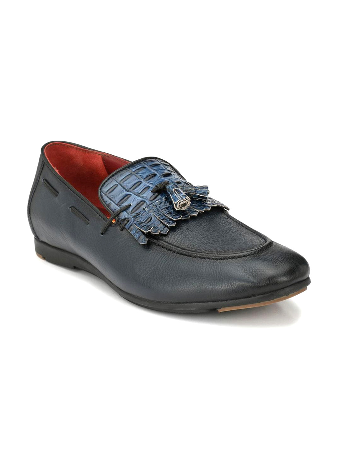Hitz Men Blue Leather Loafers