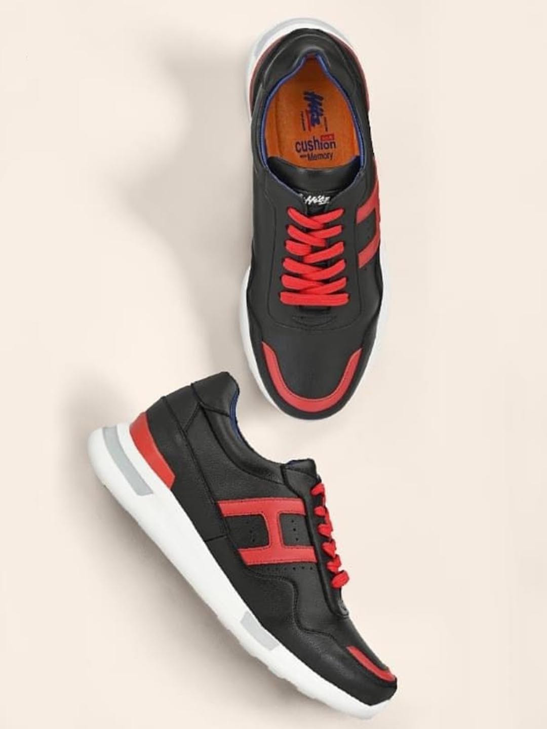 Hitz Men Black Synthetic Running Shoes