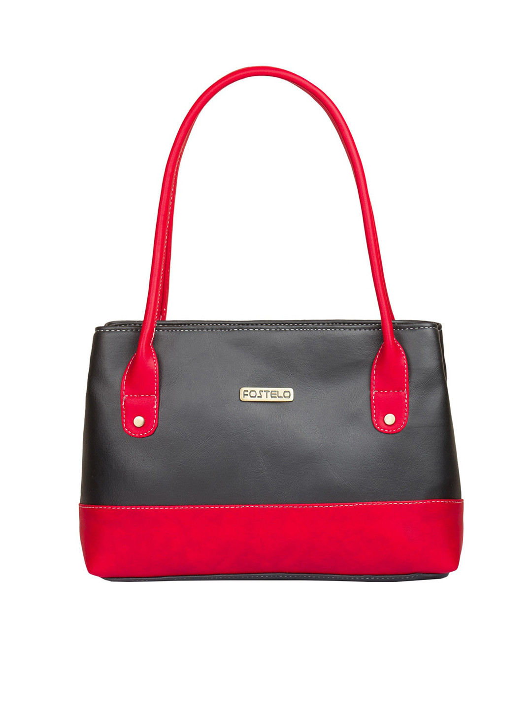 Fostelo Black & Red Colourblocked Shoulder Bag
