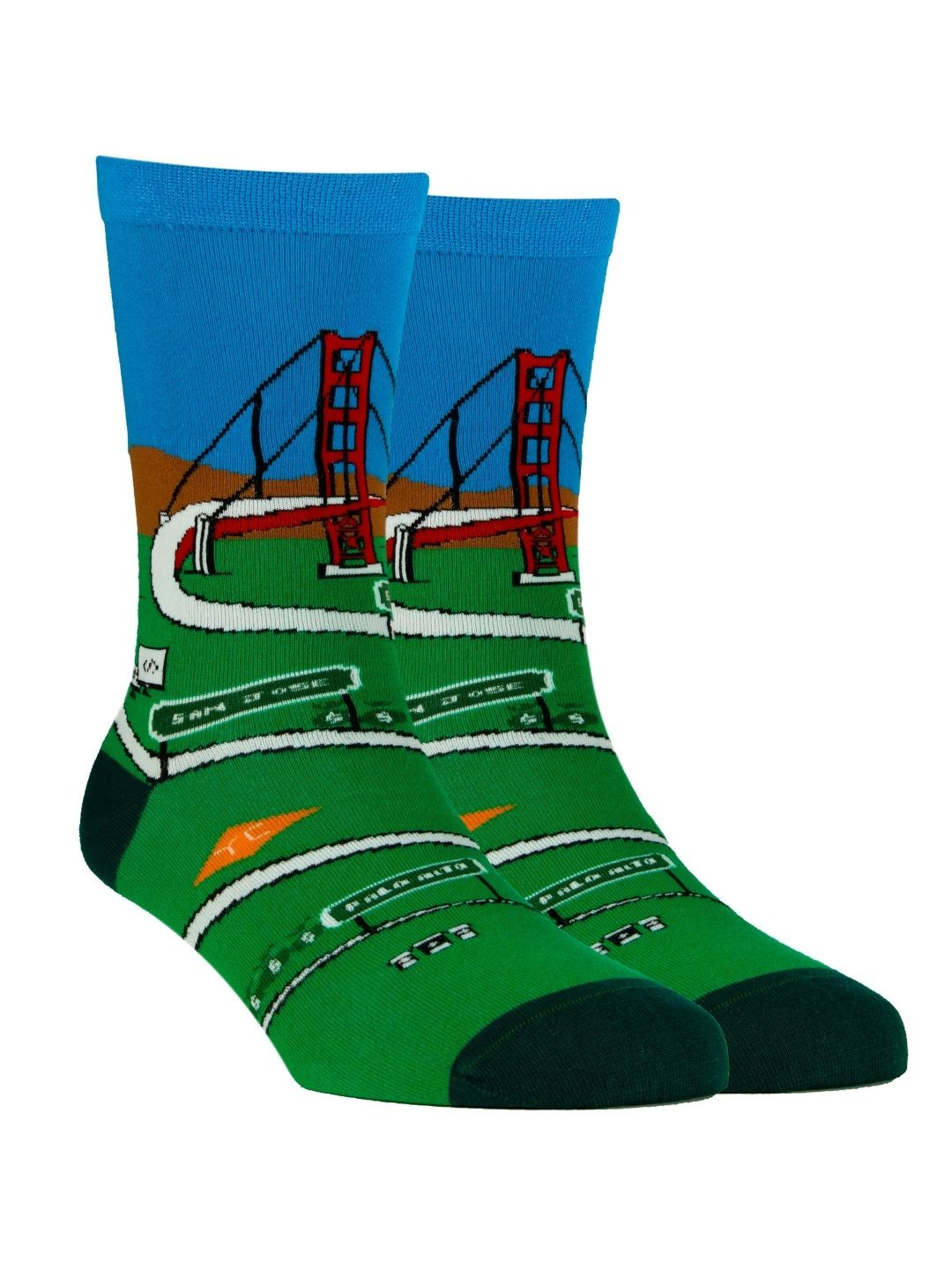 SockSoho Men Green & Blue Patterned Above Ankle-Length Socks