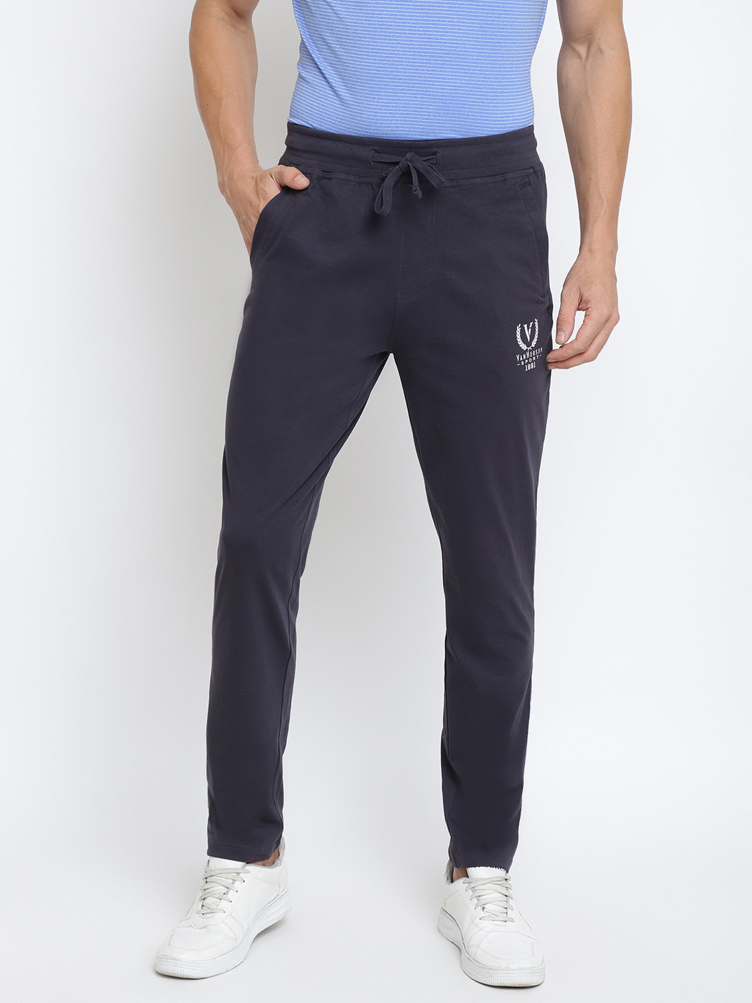 Van Heusen Innerwear Men Grey Solid Smart Tech Easy Stain Release Track Pants