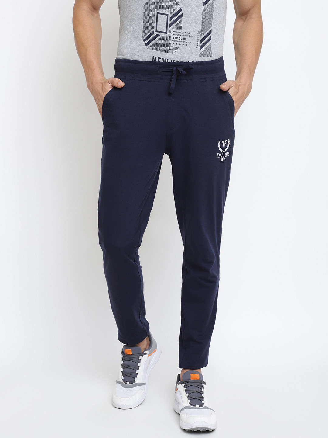 Van Heusen Innerwear Men Navy Solid Smart Tech Easy Stain Release Track Pants
