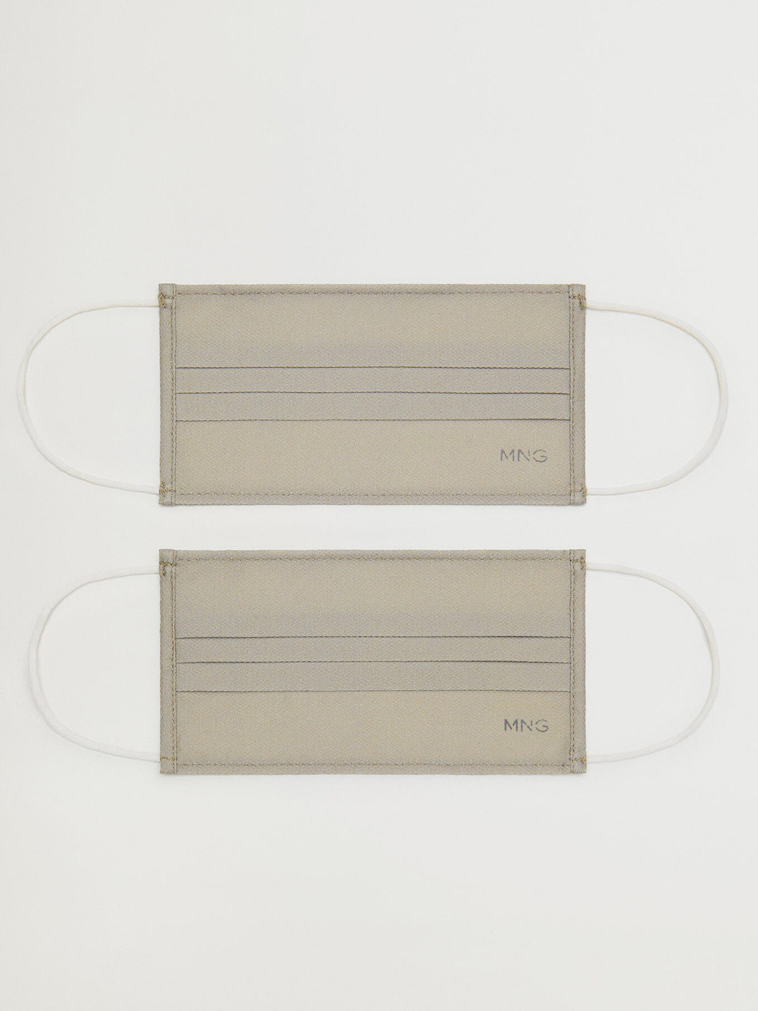 MANGO Women Pack of 2 Olive Green Solid 2 Ply Hygienic Reusable Masks