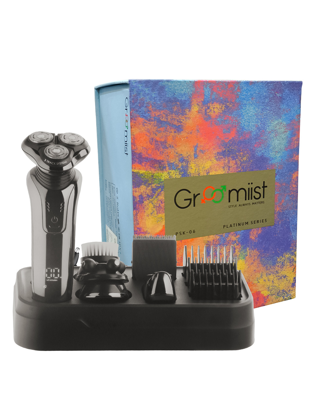 Groomiist Men Black Platinum Series Electric Corded & Cordless Shaver PSK-06