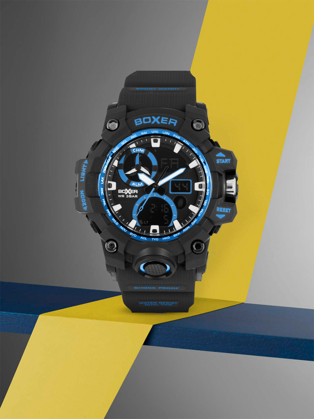 BOXER Men Black Analogue and Waterproof Digital Watch BG00192