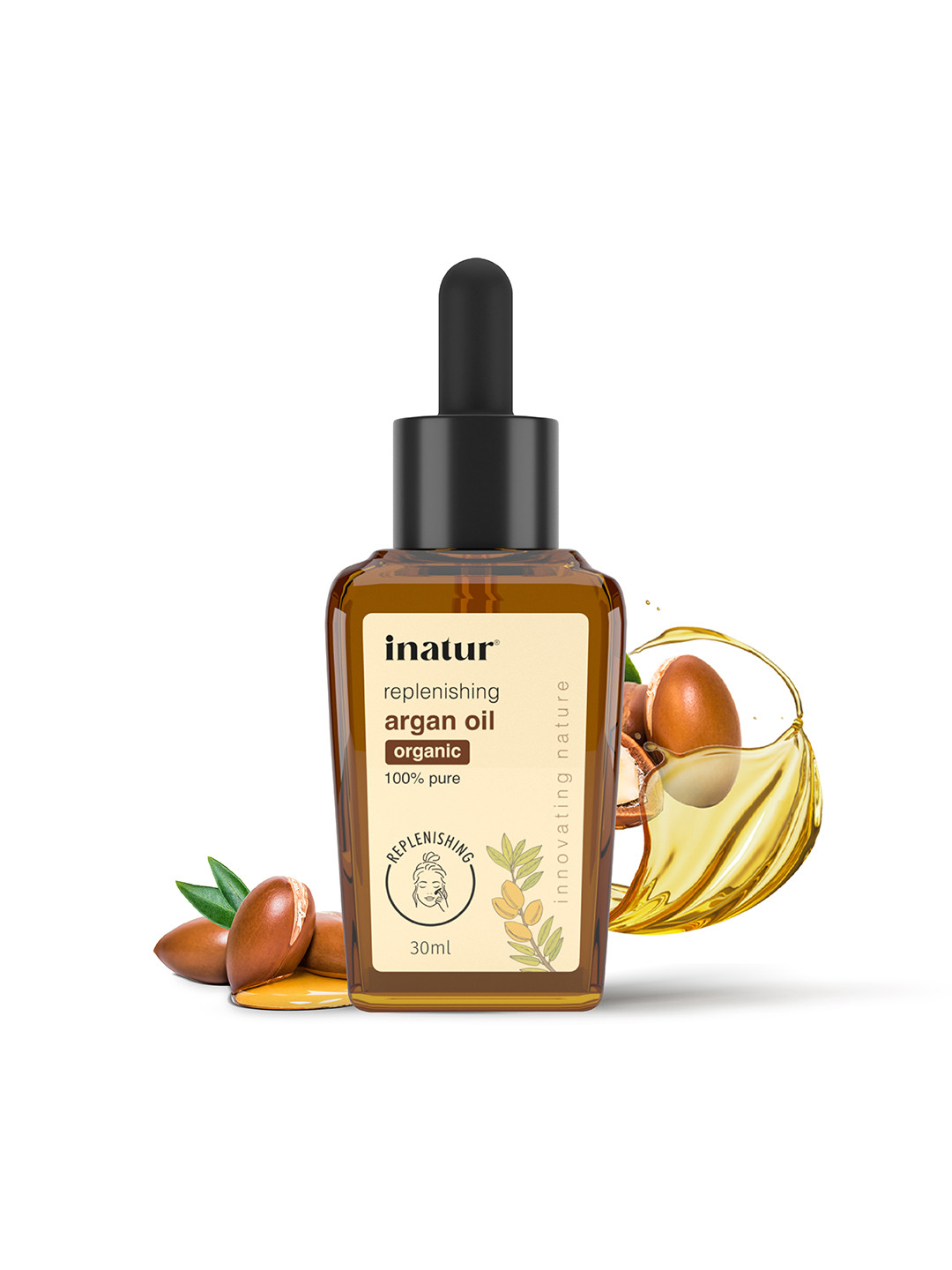 Inatur 100% Natural Organic Cold Pressed Argan Oil - 30 ml