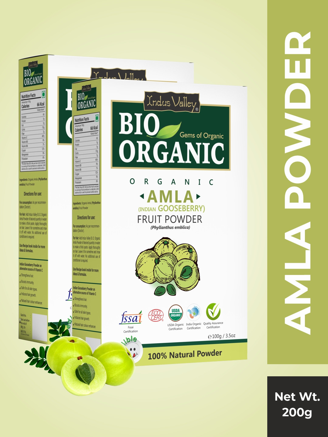Indus Valley Pack of 2 Bio Organic Amla Powder
