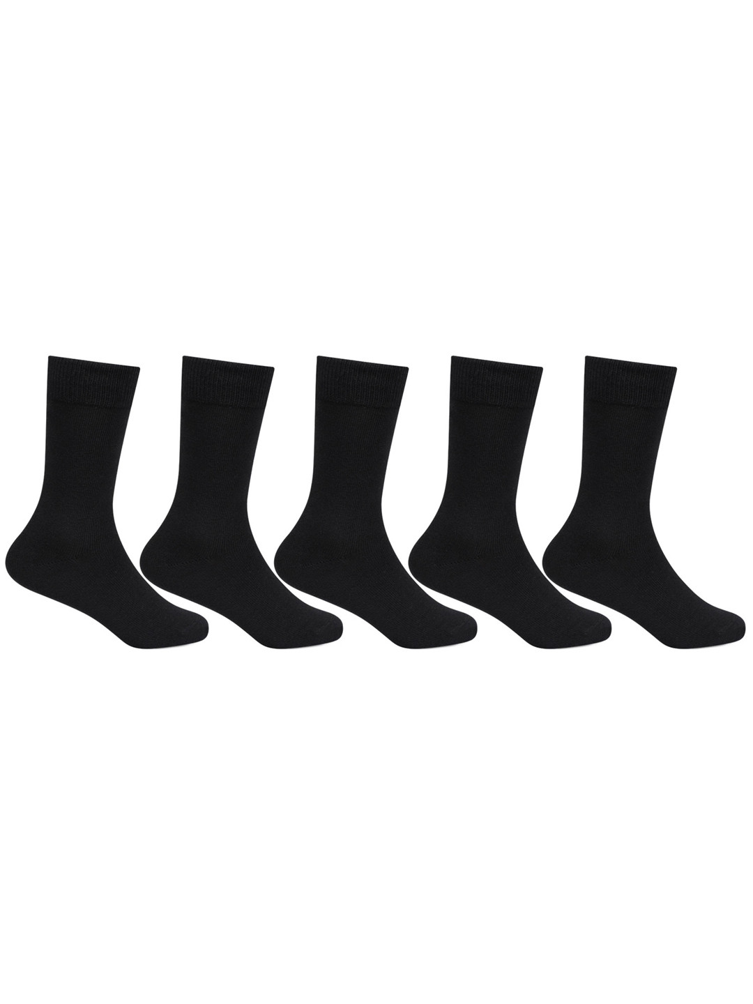Bonjour Kids Pack of 5 Black Solid Above Ankle-Length School Socks