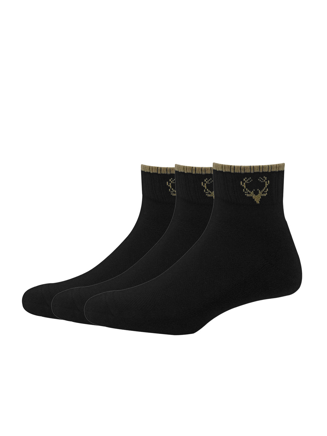 Allen Solly Men Pack of 3 Black Solid Ankle-Length Socks