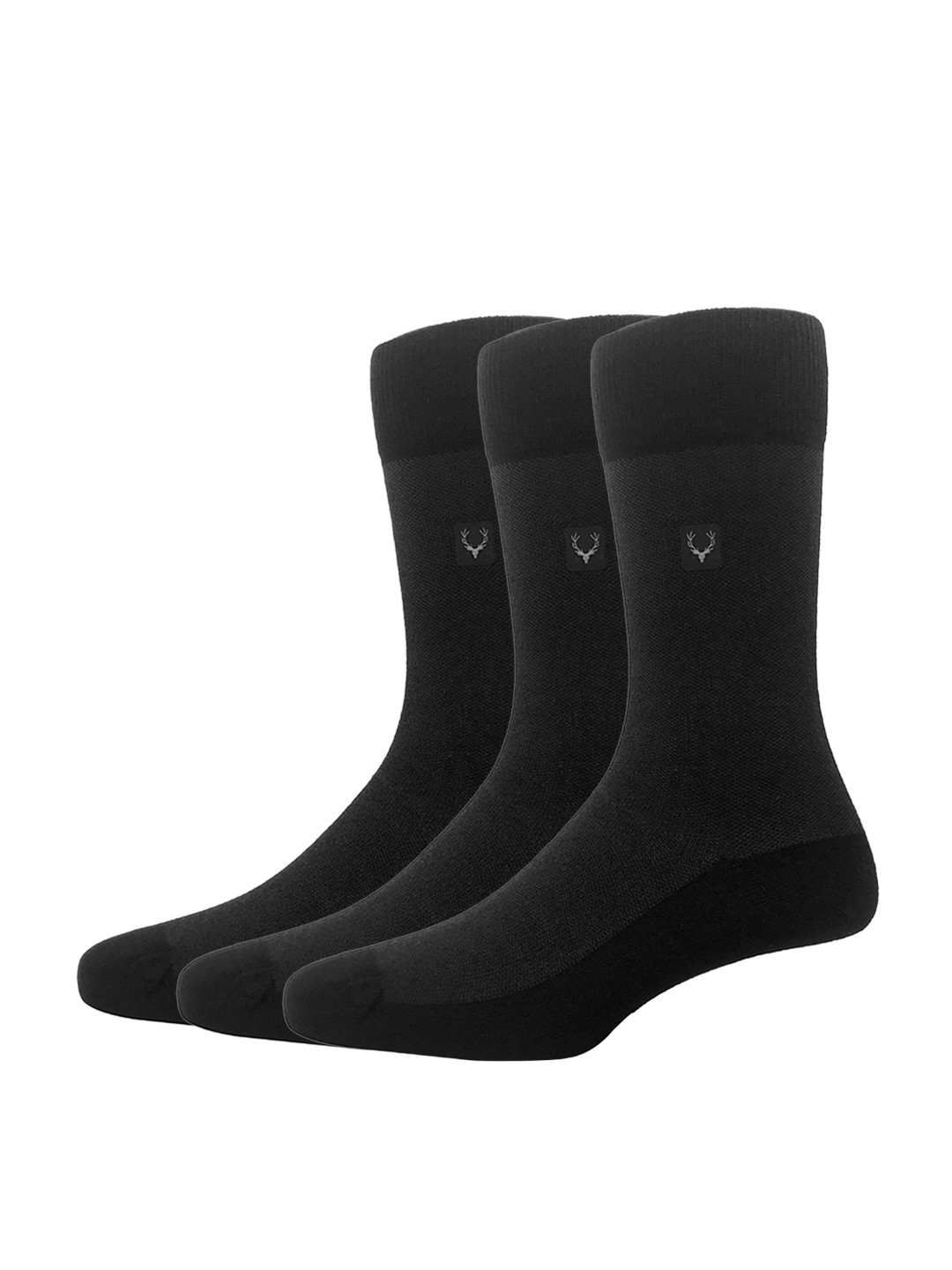 Allen Solly Men Pack of 3 Black Solid Calf-Length Socks