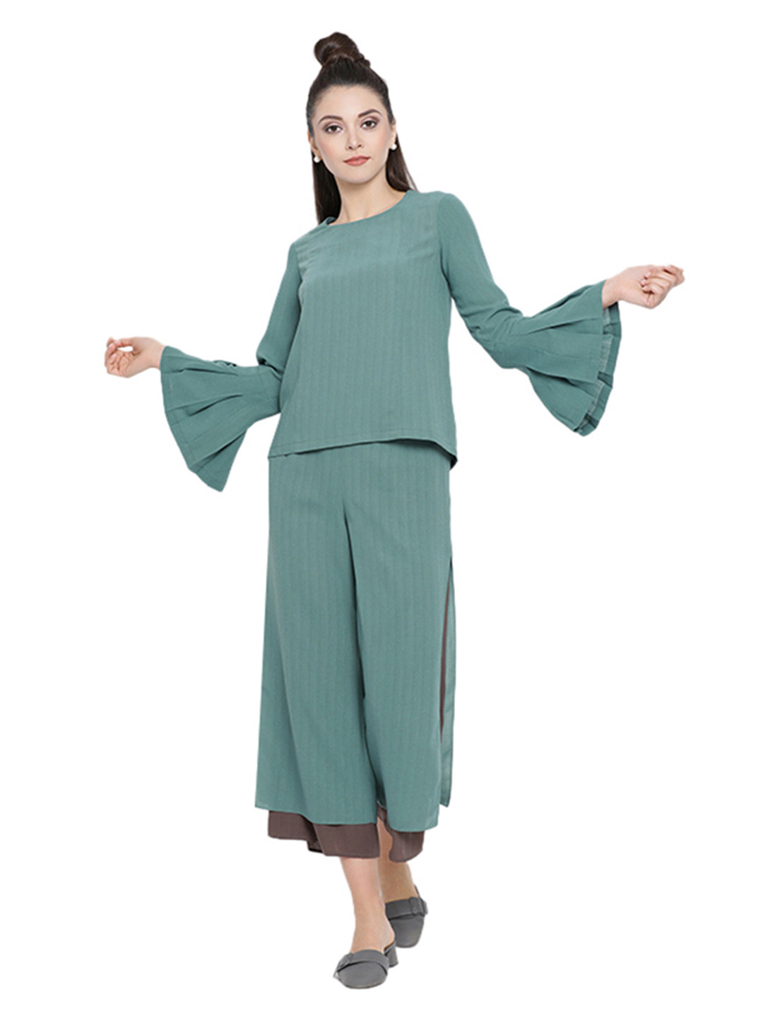 OFFICE & YOU Women Teal Green Solid Top